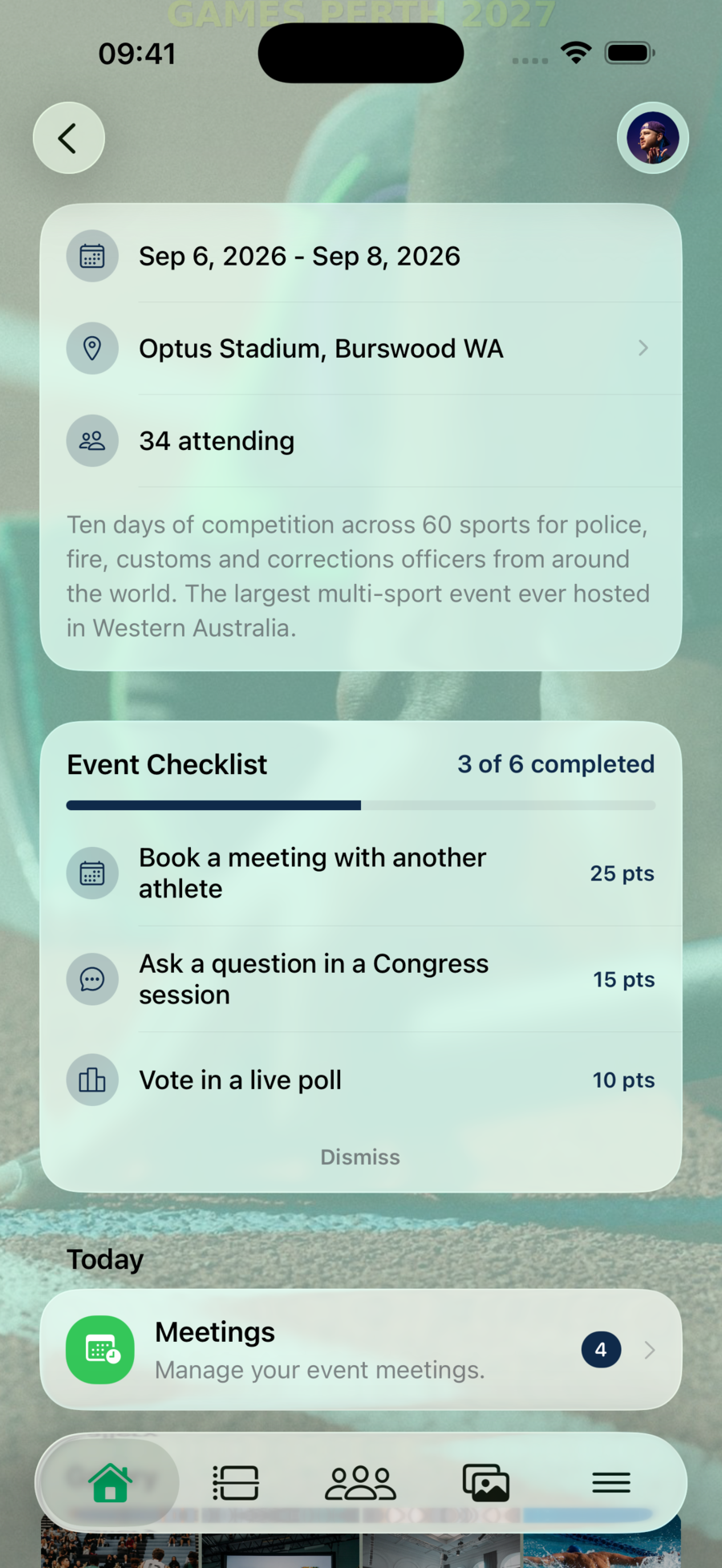 A branded SixSides event app for World Police and Fire Games Perth 2027